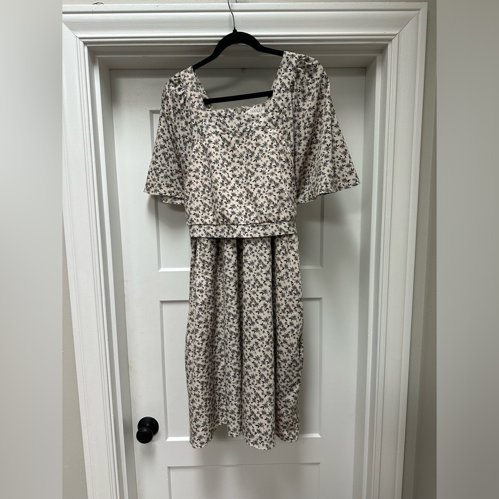 Roolee mom floral midi dress with waist tie size XXXL